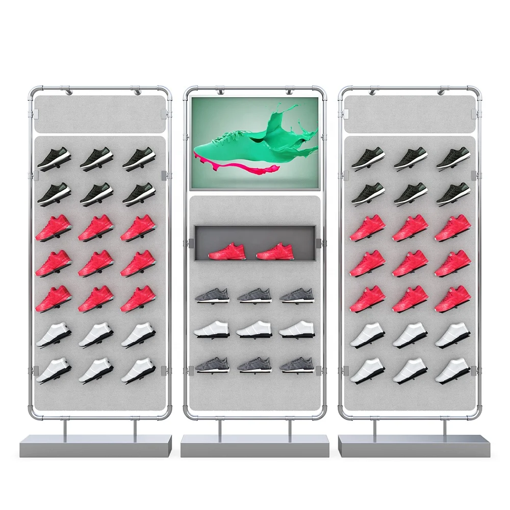 Emerging brand metal rack floor levitating sports floating sneaker shelves shoe wall display for supermart