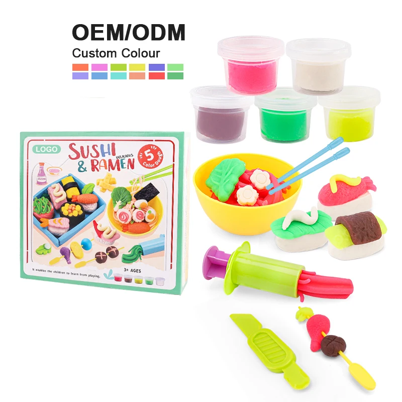 Leemook Imagination creativity improvement children educational playdough set sushi ramen colored clay kids food play dough set