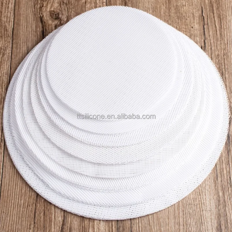 Customized Size White round Silicone Steamer Mat Non-Stick & Food Grade for Steaming Stuffed Bun Kitchen Baking & Pastry Tool