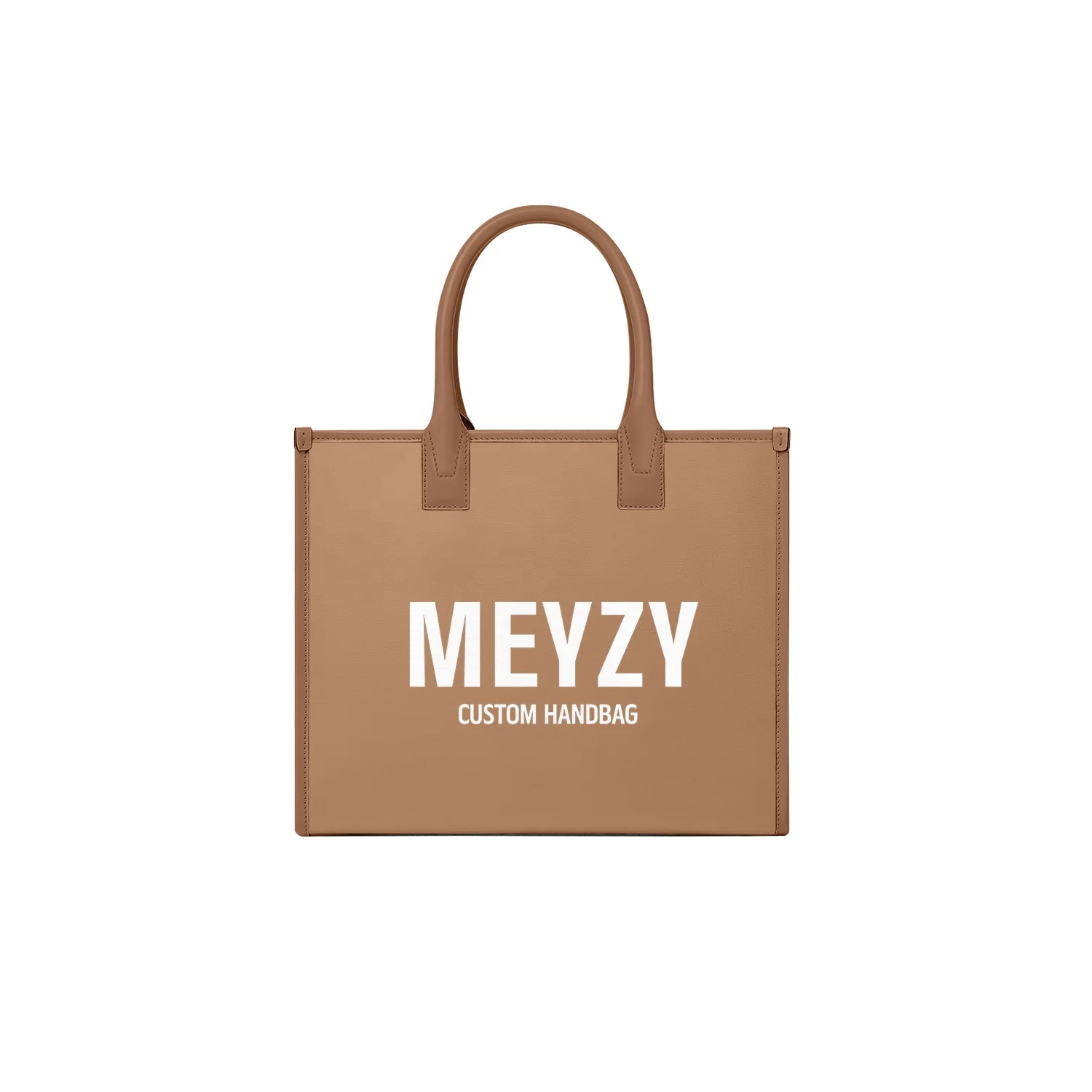 Fashion Custom Logo Print Large Embroidery Cotton Canvas Tote Bag Canvas With Leather Handles