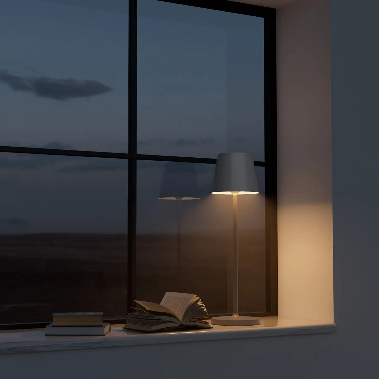 rechargeable outdoor lamp with contact charging base