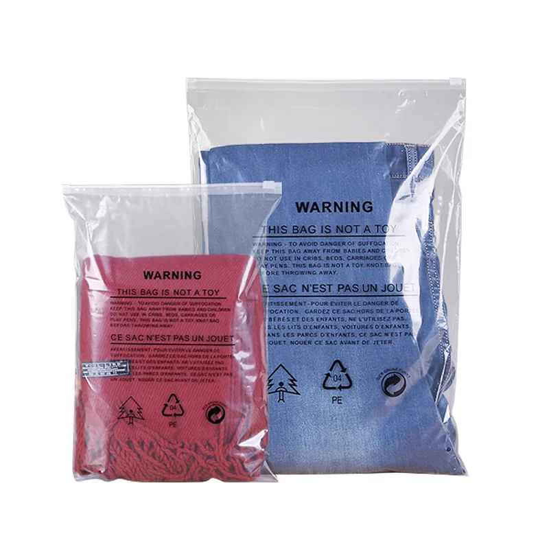 Custom Pe Transparent Plastic Bag Food Snacks Packaging Frosted Zipper Bag for Clothing