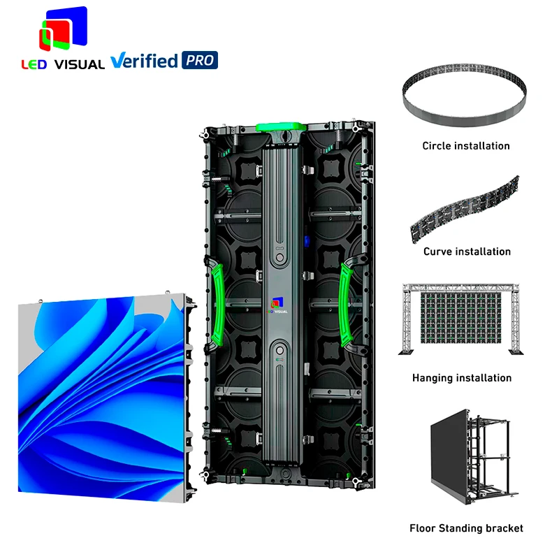 Outdoor 4K LED Display Screen 500x1000mm Video Wall Panels Complete System Concert Stage Rental Background P3.91 LED Video Wall