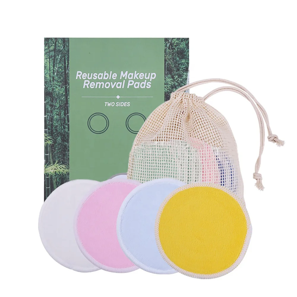 Eco Friendly Reusable Bamboo Fiber Makeup Remover Pads Bamboo Cotton Reusable Pads Makeup Remover Cleaning Cosmetic Cotton Pads