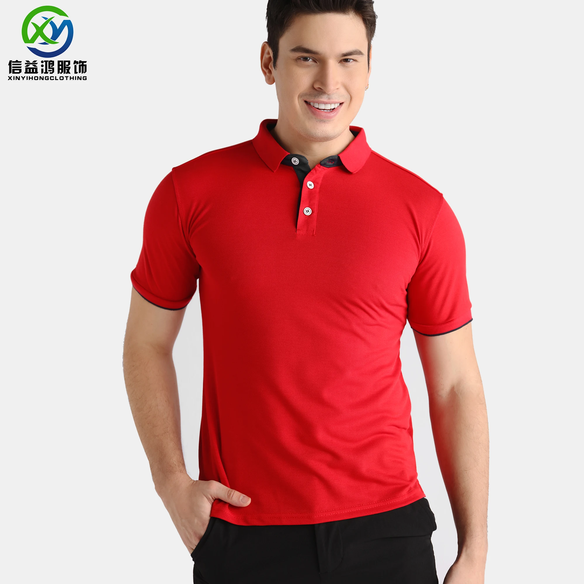 Xinyihong Hot Selling Design Custom Logo 100% Polyester Plain Blank Short Sleeve Golf Polo Shirts For Men