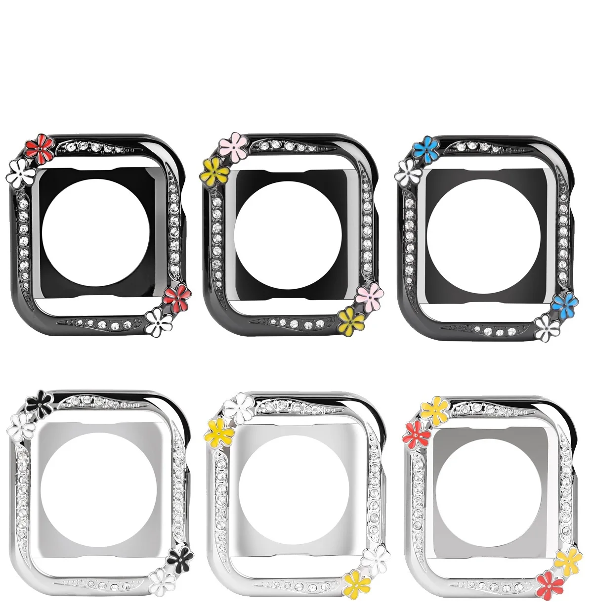 
Bling Diamond Metal Protective Case For Iwatch Series 6 watch cover for apple watch 40mm 44mm 