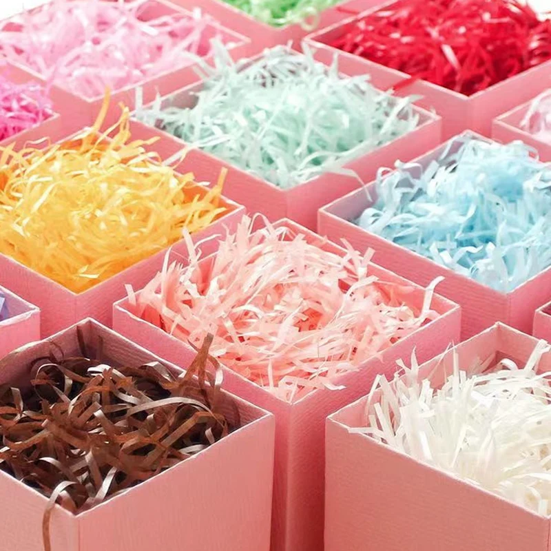 Wholesale Recycled Decorative filling paper 20g/bag Crinkle Cut Shredded Shred Paper For Gift Box Basket fillers