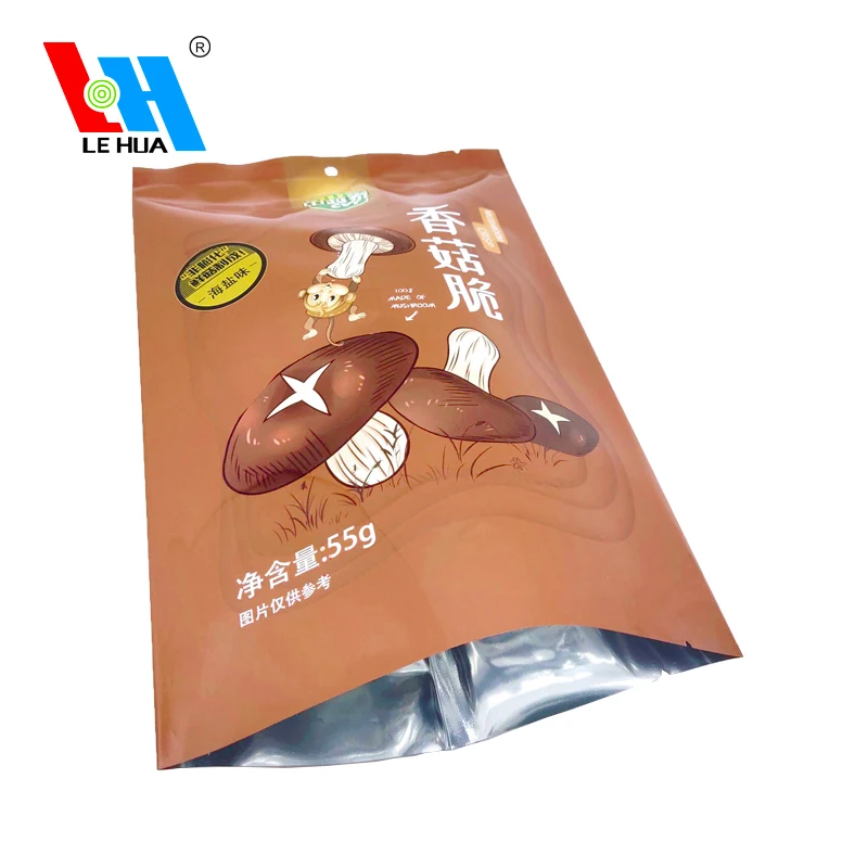 Customized Aluminum Foil Back Center Seal Packing Food Bag For potato chips Packaging