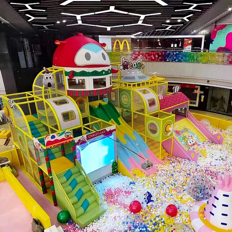 Custom Carousel Tall Huge Kids Indoor Playground Slide Ball Equipment Amusement