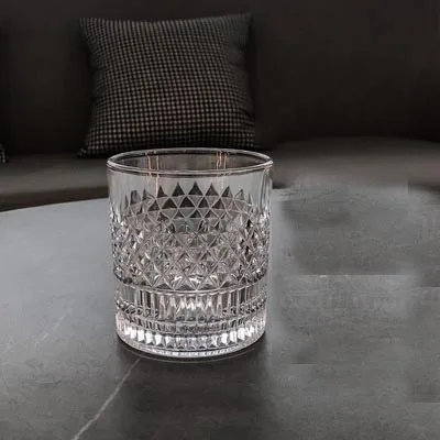 New Design European Style Lead-free Crystal Thick Cold Drinking Cup Brandy Stemless Wine Glasses Cheap Whiskey Glass for Bar