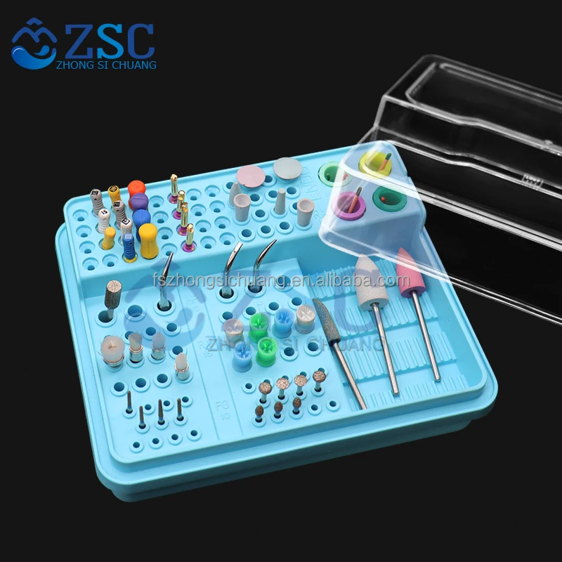 Endo box Dental plastic Disinfection Box Autoclave Sterilizer Case Diamond Burs Holder for Endo File Organizer