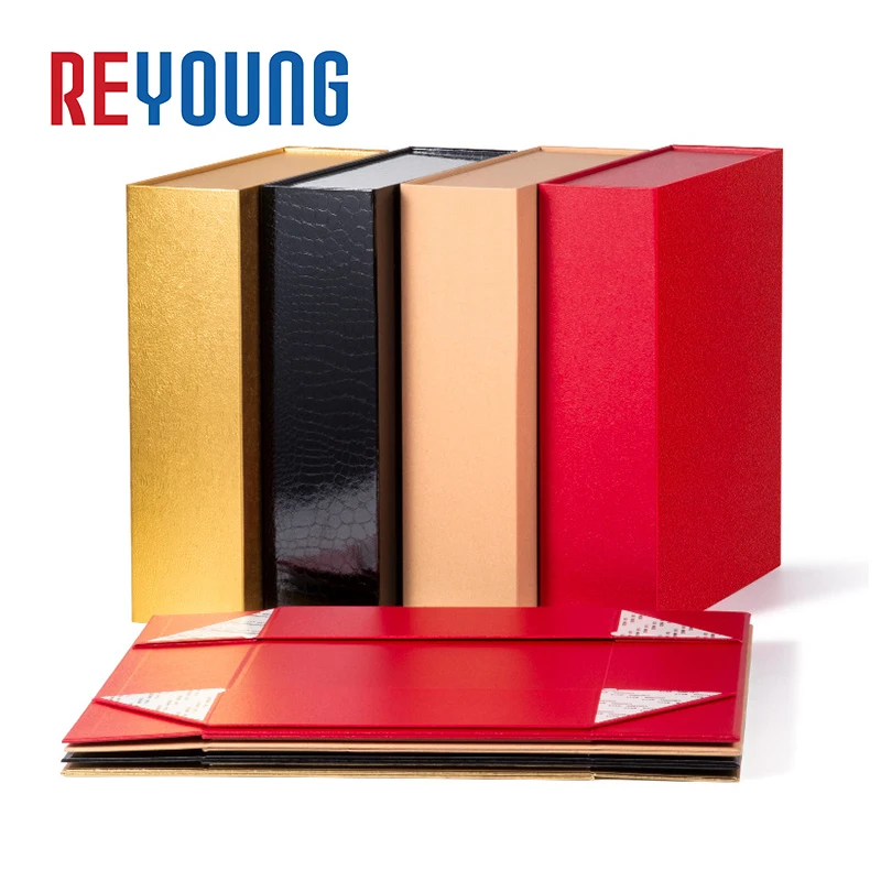 Красное Нижнее белье на заказ, одежда, платье, упаковка, черный магнитный замок, большая подарочная коробка, простые складные плоские коробки