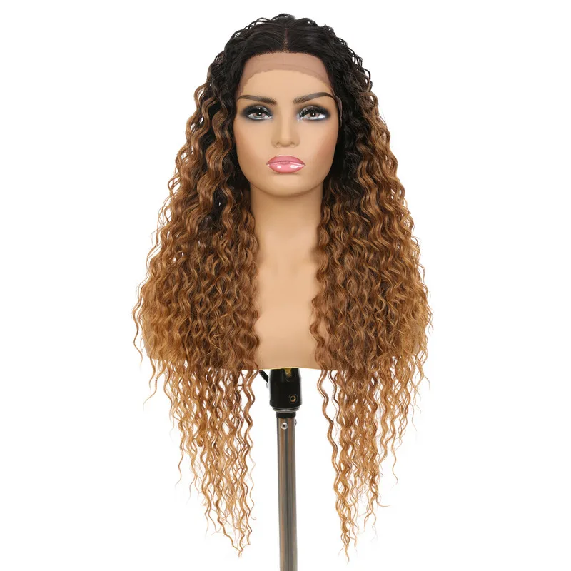 Парик блонд Омбре 30 дюймов, длинные волнистые термостойкие синтетические парики, передние афроамериканские синтетические волосы