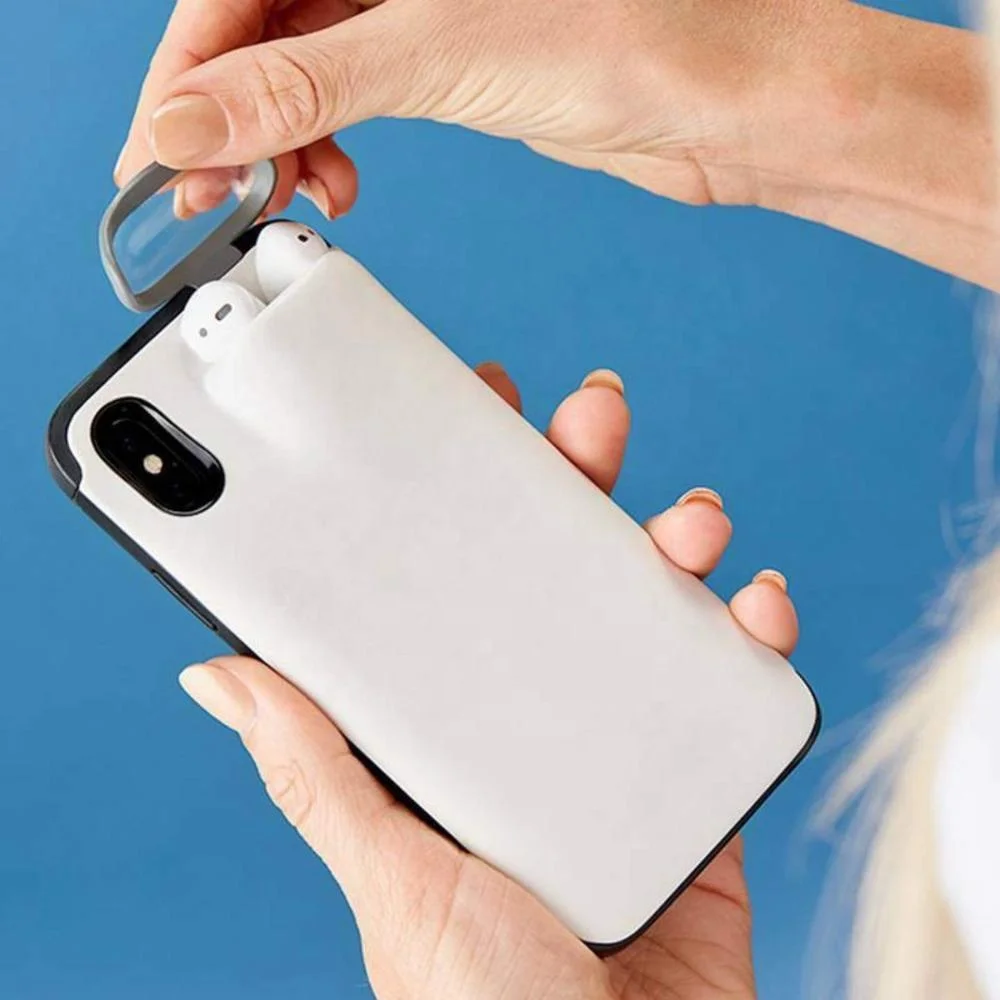 
Hot Selling for iphone/airpods phone case with earphone holder Compatible for iphone 11 pro max X Xr Xs Max 8 7 plus 