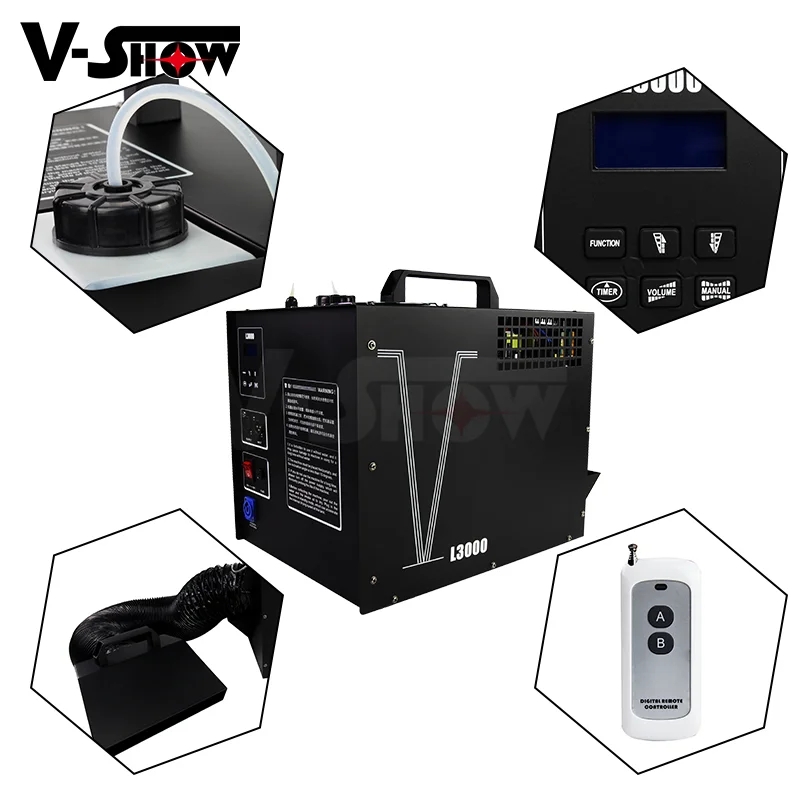 V-Show 1pc Mini 3000W Low Lying Water Fog Machine Ground Smoke Machine For Wedding Party Theater