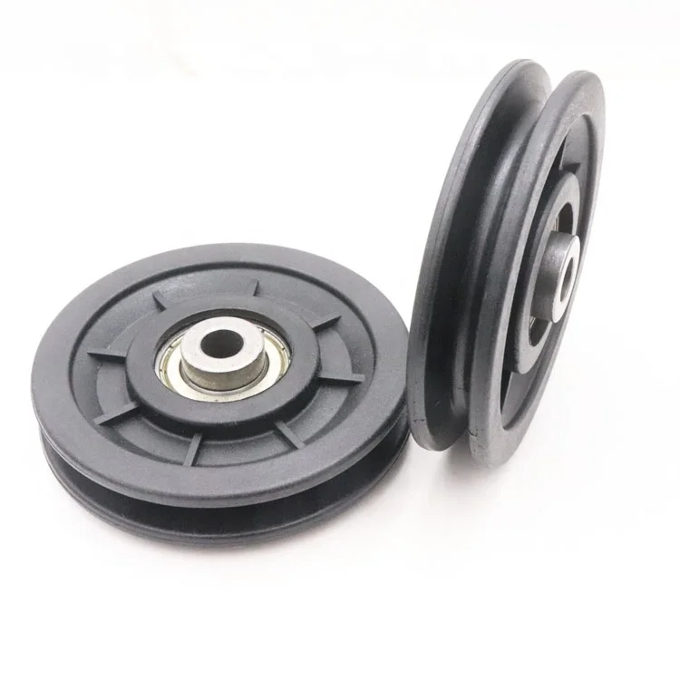 Fitness Equipment Pulley U groove nylon roller wheel 6202ZZ protruding bearing roller for fitness 10*91*18*25mm