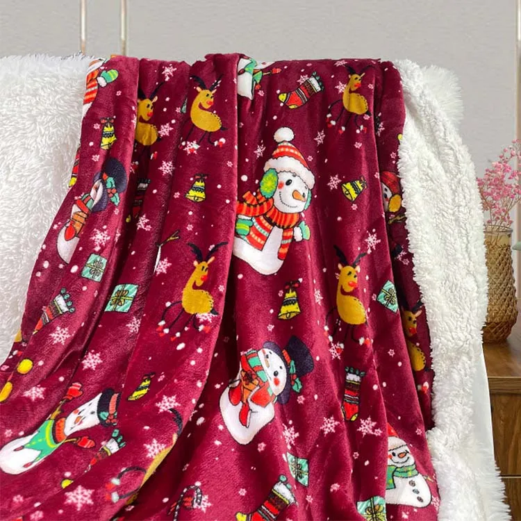 Bindi Oem Printed Polar Plush Flannel Fleece Christmas Sherpa Throw Blanket