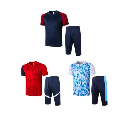 
Free ship to france pairs Marseilles Football training suit 2020/2021 Neymar Mbappe soccer training shirt and Cropped Trousers 