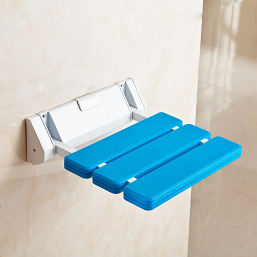 Space Saving Bathtub Shower Foldable Non-Slip Seat, Wall Mounted Folding Shower Seats Bathroom