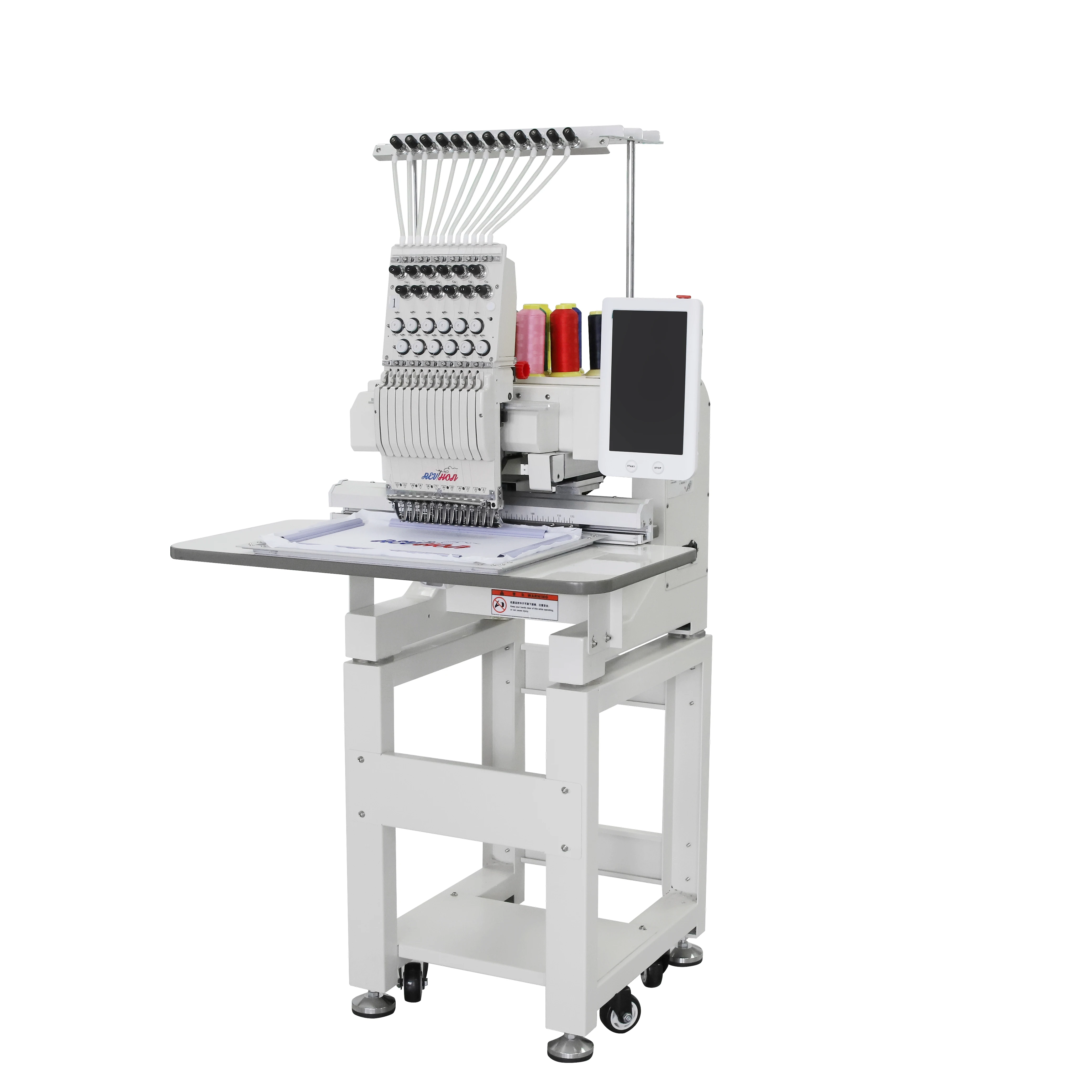 REVHON Chinese factory fast shipping  9/12 needles new single head embroidery machine for clothes caps