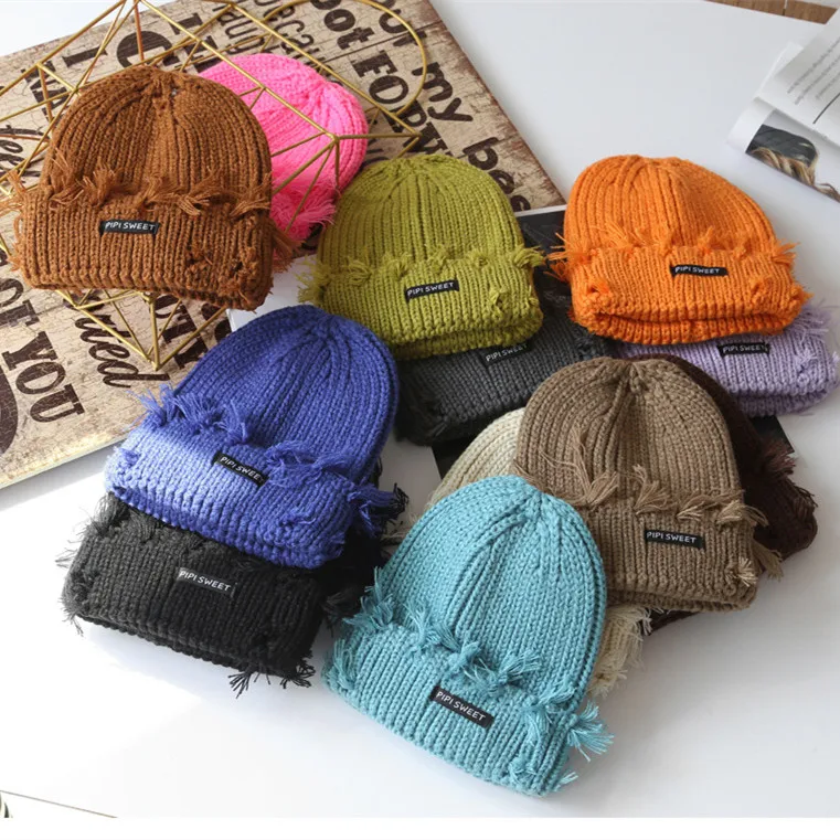 Hand Knitted Hats New Brand Plain Beanie With Custom Tags Beanie Hat