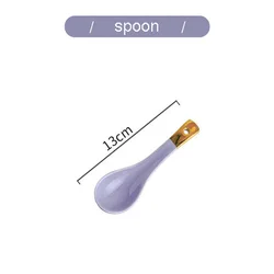 Nordic Style Light Luxury Dishes Set Home Creative Phnom Penh Purple Ceramic Tableware Bowl and Vegetable Plate Soup Bowl Set