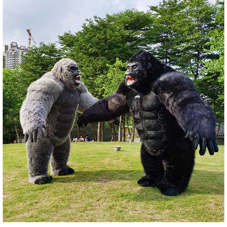 Inflatable King Kong Costume Adult Halloween Plush Furry Mascot animal Venice Carnival Dress Suit Fur suit Gorilla