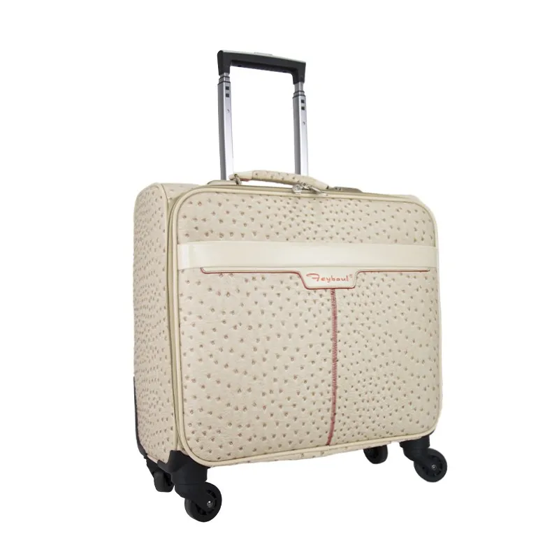 Portable small capacity PU leather trolley luggage cabin suitcase luggage travel luggage bags