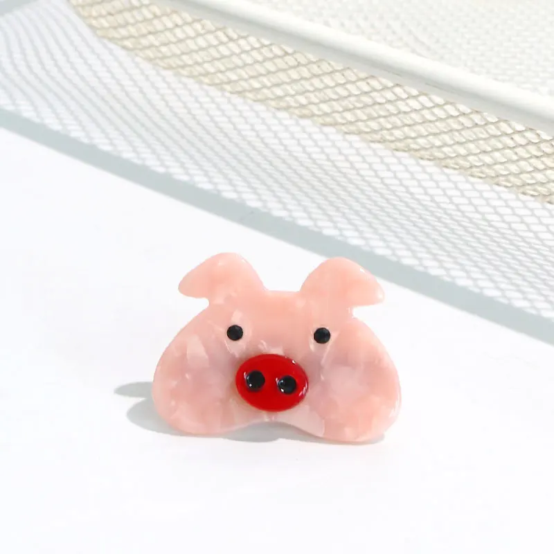 JYY eco friendly acetate baby girl hair clips accessories toddler kids hairclips assorted cartoon animal hair clips for children