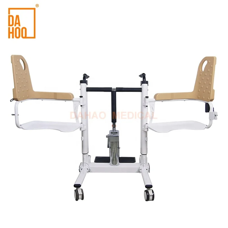 4 In 1 Mobile Shower Disabled Patient Paralytic Hydraulic Lift Transfer Chair Toilet Bath Wheelchair with Commode