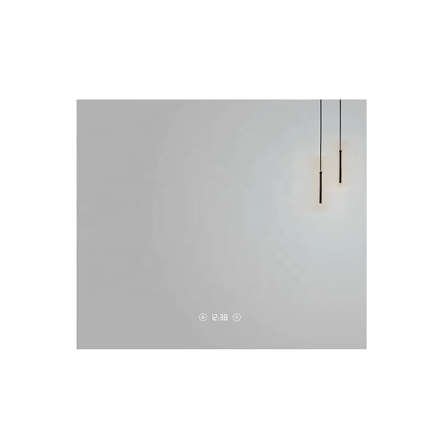 Custom Made Acrylic Frame Clock Anti-Fog Smart Touch Screen Bathroom Mirror