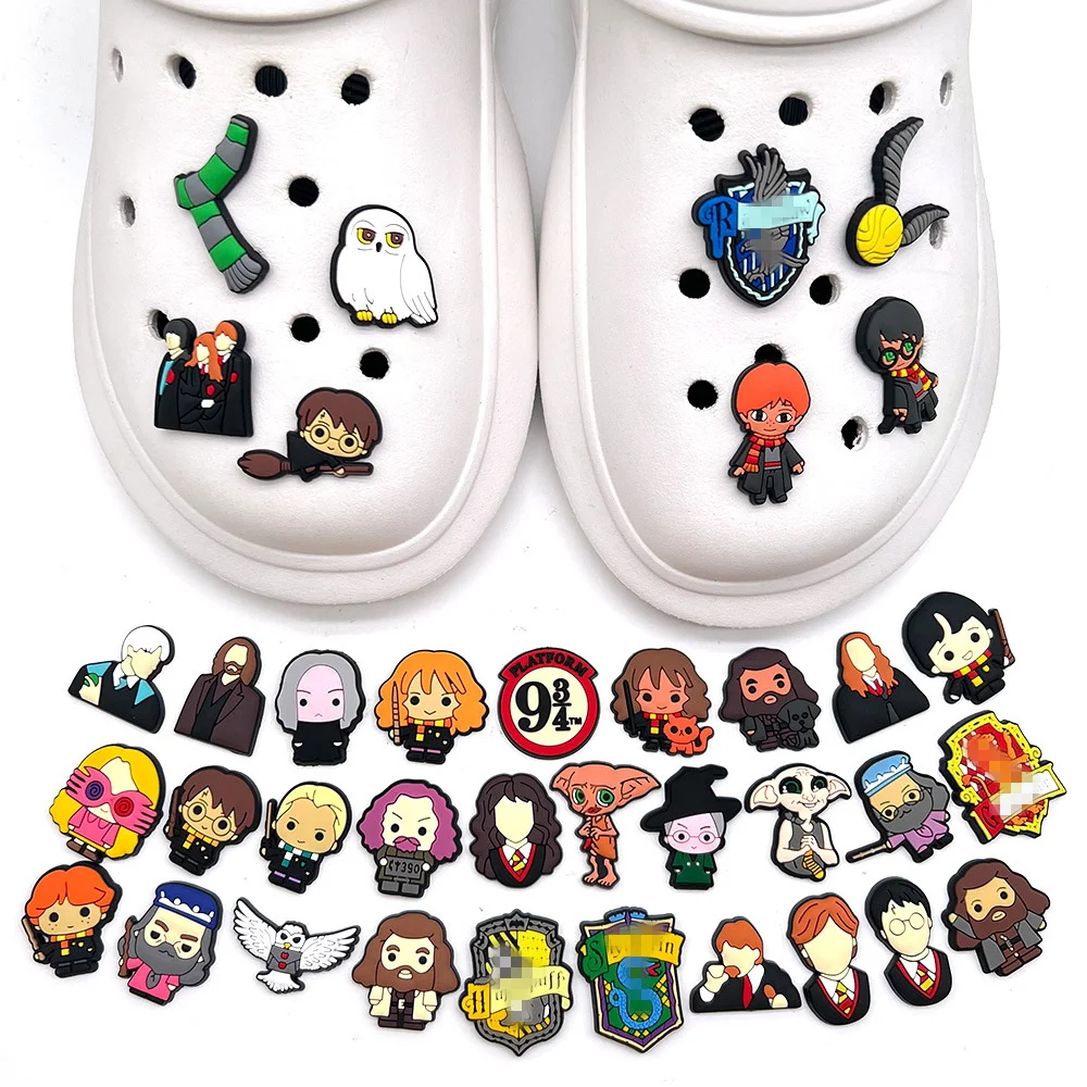 37 Styles Movie Harry DIY Shoes Accessories Platform 9-3/4 Hedwig Hermione Cartoon Shoe Charms Buckle PVC Anime Pins