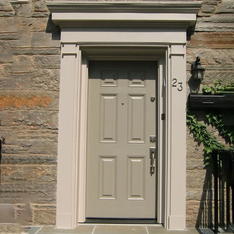 Wholesale and Retail Turkish style steel wood armored door Modern simple design one and half security door for The steel frame