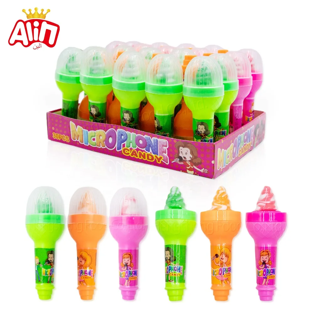 kids cheapest price toys Cartoon microphone microphone pacifier hard candy toy candy