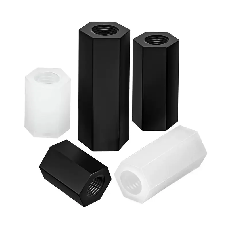 M2 M3 M4 White Black Hex Nylon Standoff Spacer Column Flat Head Through Hole Nylon Plastic Spacing Screws