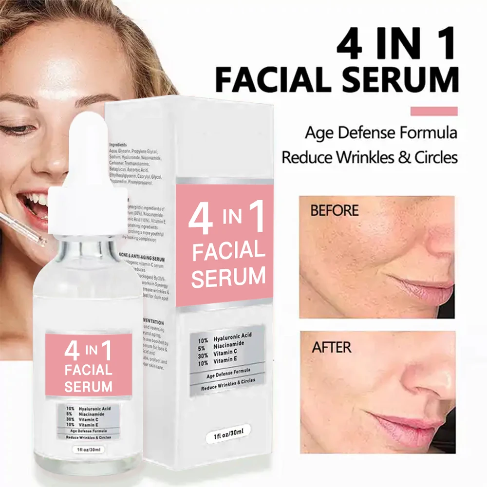 Korean Hyaluronic Acid Niacinamide Vitamin C E Skin Care Serum Facial 4 in 1 Anti Aging Serum whitening essence serum for face