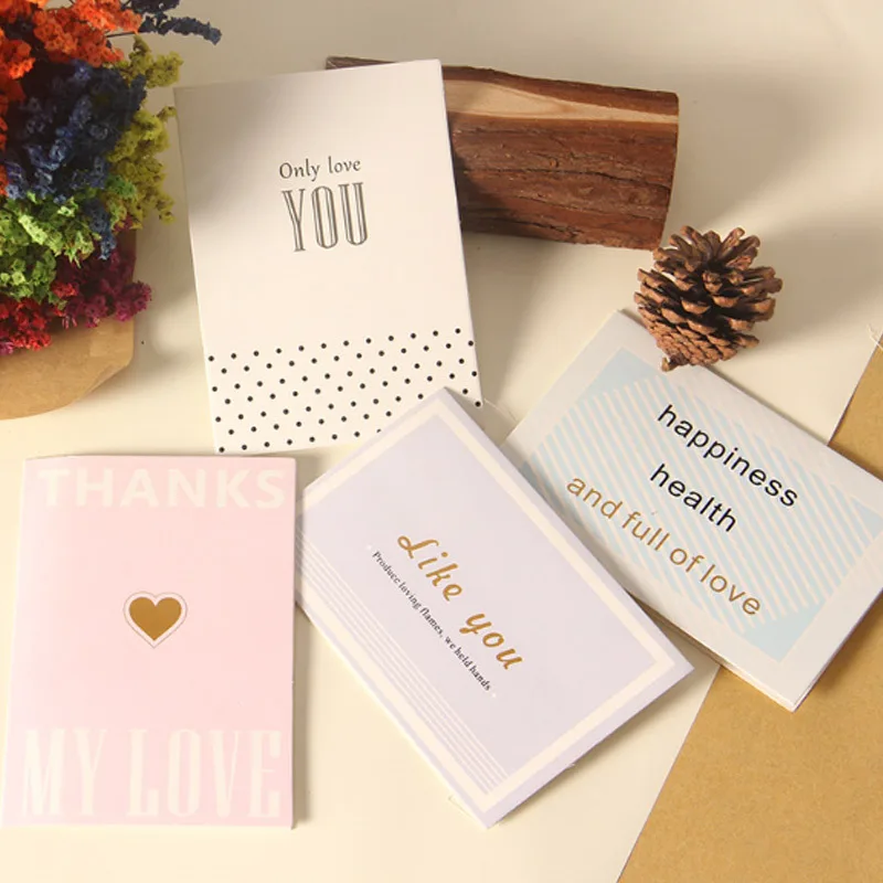 Custom Thank You Card Thick Paper Virious Styles Greeting Birthday Cards for small business With Foil Logo