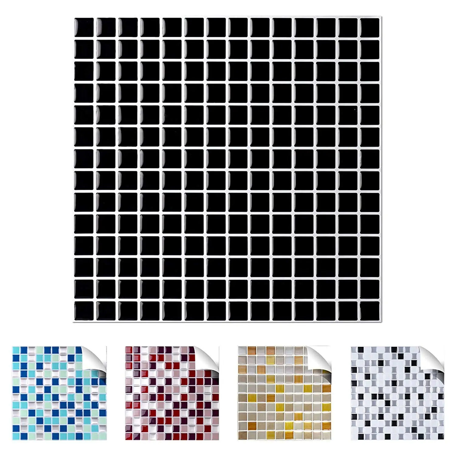 Wall Tile Vinyl Decals Panels Boards 3D  Peel and Stick Wall Tile Cut into small piece  Adhesive Mosaic Wall Tile 25.3*3.7 CM