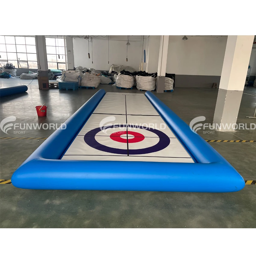 Ice Rink Curling Street Outdoor Kids Game Inflatable Street Curling Track Stone Synthetic Street Curling Rink