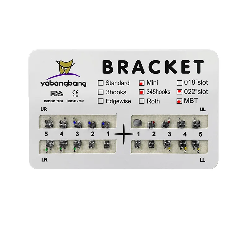 High quality Dental mini orthodontic Brackets standard edgewise mini metal brackets