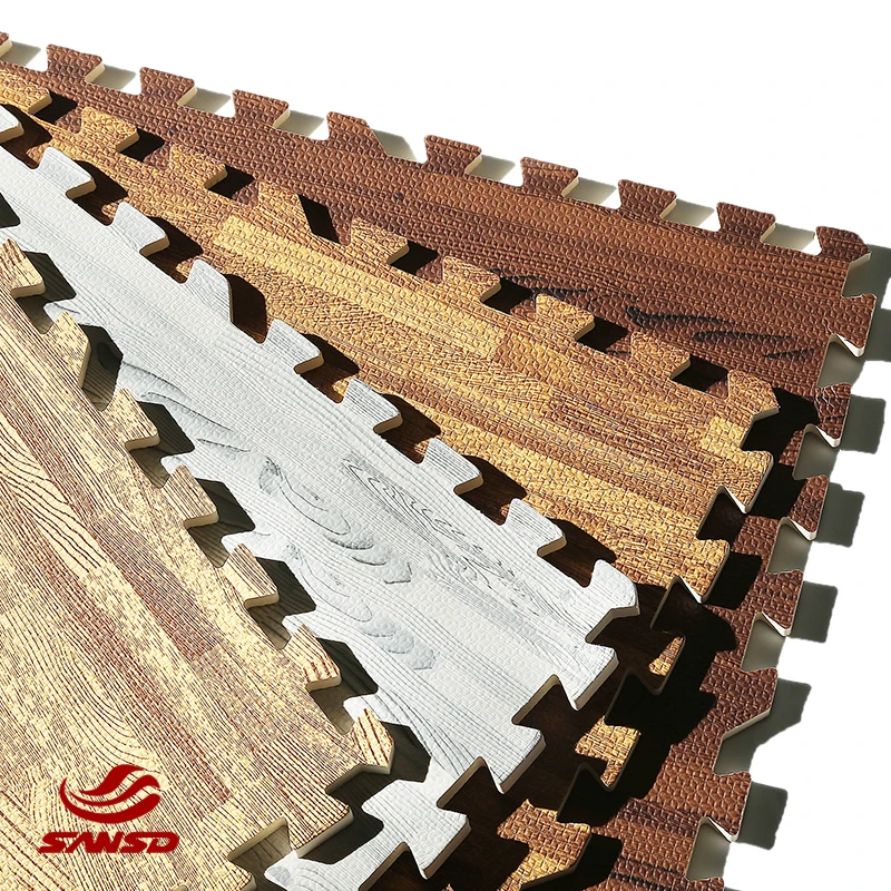 Printed Wood Grain Foam Play Mat Thick EVA Foam Puzzle Floor Mat Interlocking Floor Tiles for Gym Equipment