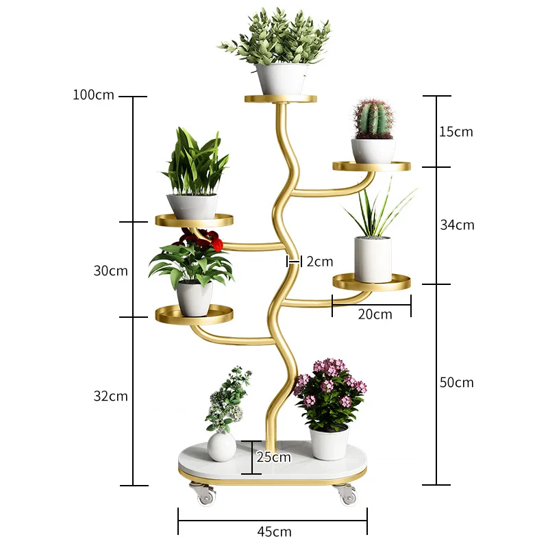 Nordic round Flower Stand Modern Iron Indoor and Outdoor Living Room Multi-Layer Balcony Luxury Flower Pot Rack