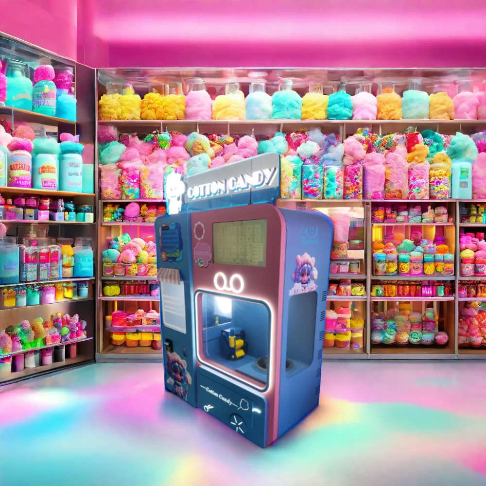Custom Full Automatic Cotton Candy Vending Machine with Touch Screen Targeted Product Type