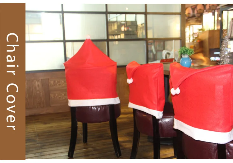 2022 hot sale christmas decorations non woven christmas hat chair cover christmas daily necessities