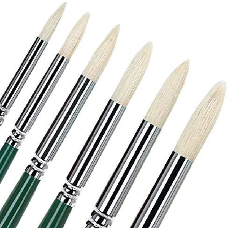 set of 6 artist brushes bristle pointed round brush art paint brushes for acrylic oil watercolor painting