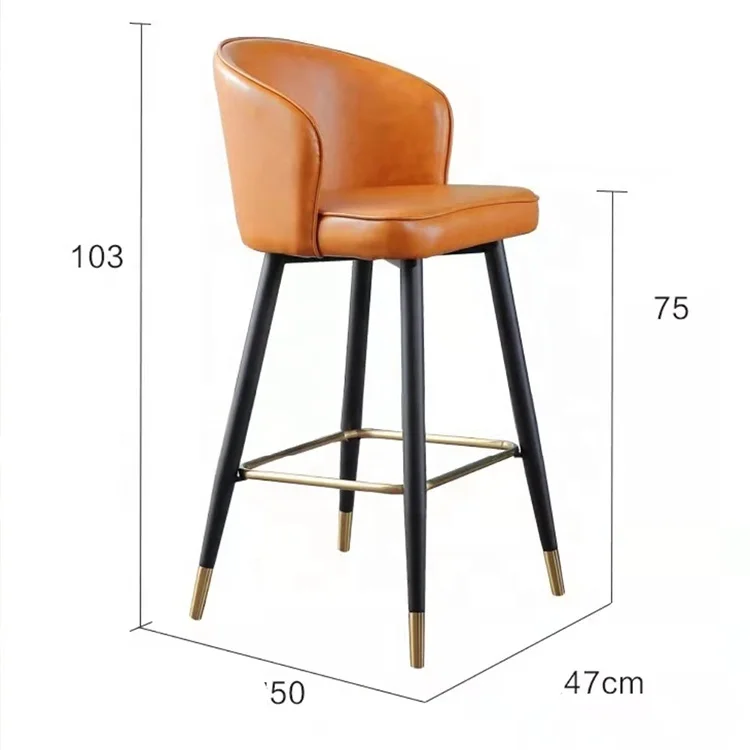 Commercial restaurant modern stainless steel high chair dining bar stool