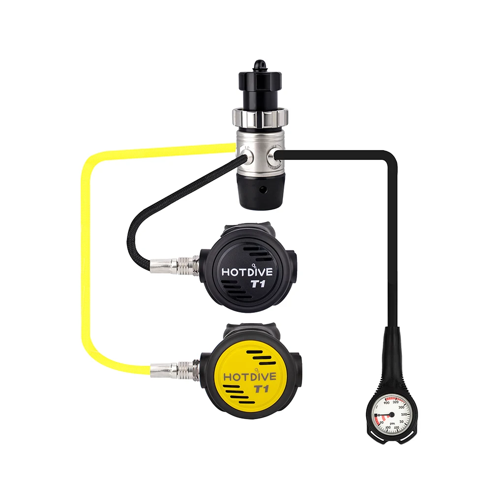 HotDive YOKE & DIN Piston Type First Stage Scuba Diving Regulator Set