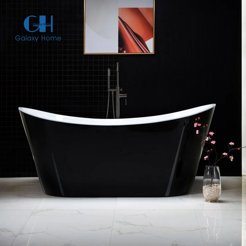 Акриловая отдельно стоящая Ванна-ниша с хромированным переливным и сливным шлангом обеспечивает современную ванну самовыравнивающими ножками