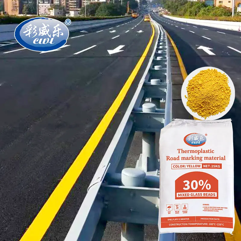 High reflective yellow thermoplastic road paint 10% premixed glass beads traffic road paint for road sign