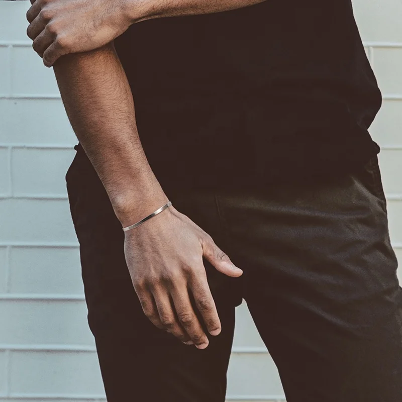 NEW Trendy 3mm 4.5mm 18K Gold Plated 925 Sterling Silver Flat Herringbone Chain Bracelets Woman Snake Bracelet Bangles 16.5-23cm